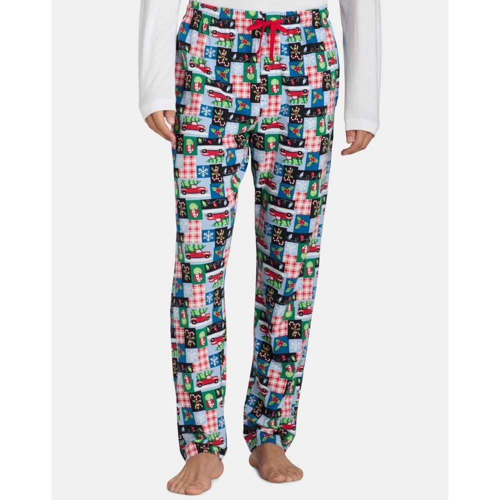 Set of Two Holiday Time Pajama Pants Drawstring Holiday Print M 32-34‎ Christmas